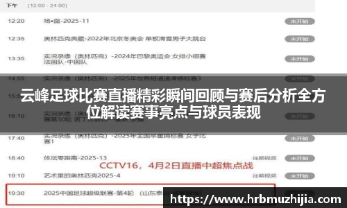 云峰足球比赛直播精彩瞬间回顾与赛后分析全方位解读赛事亮点与球员表现